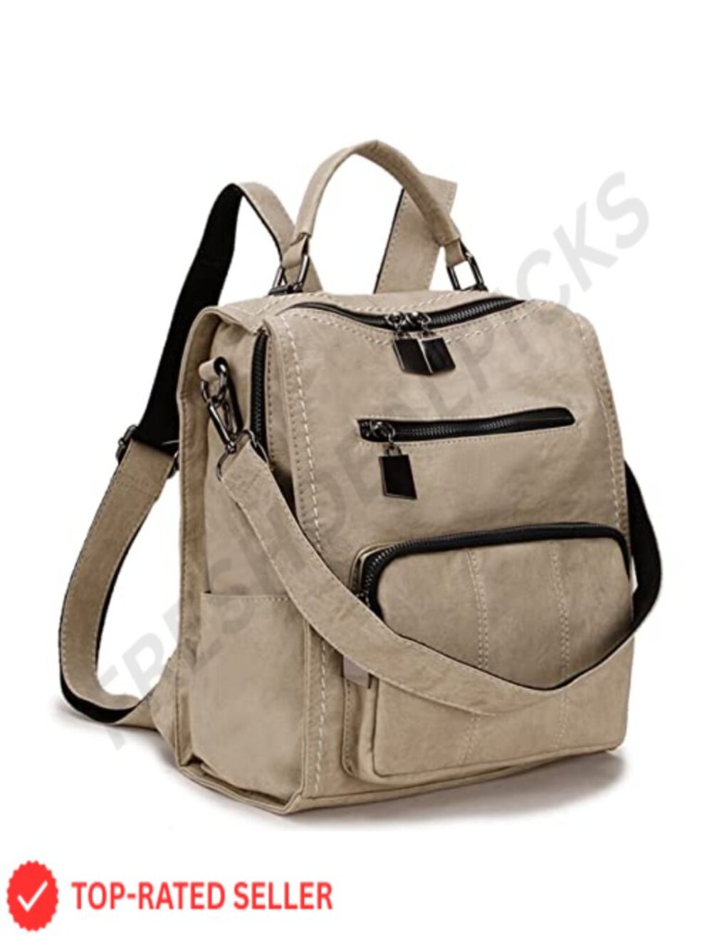 Women's Faux Leather 3-Way Carry Backpack Purse with Laptop Pocket